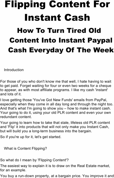 Product picture Turn Tired Old Content Into Cash 